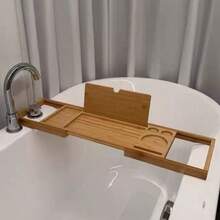 Bambusowa tacka do wanny, luksusowy stojak do przechowywania w łazience, odpowiedni na prezent do nowego domu, stojak na owoce w formie książki telefonicznej do wanny, prosty i kompaktowy prezent rozgrzewający, stojak na kieliszki do wina do wanny