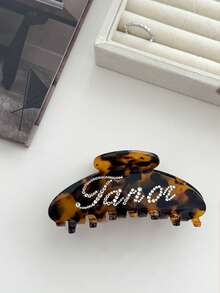 Customizable Rhinestone Leopard Print Hair Claw Clip, Suitable For Wedding, Bridal, Holidays, And Gifting To Girlfriend, Colorful,Cute,Adorable,Funny,Kawaii,Y2K,Stylish,Unisex,Casual,Custom,Personalized,Unique,Customized,Ideal Gifts For Him,Ideal Gifts For Her,Her,Boyfriend,Girlfriend,Family,Friends,Customized Hair Accessories,Vacay Vibe Au