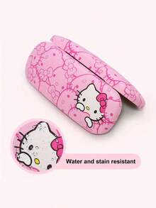 1pc Sanrio Hello Kitty Pink Eyeglass Case - Cute Cat Print, Faux Leather, Durable & Portable Eyewear Storage Box, Includes Cleaning Cloth, Suitable For Eyeglasses, Holiday, Birthday, Christmas Gifts - Multicolor - View 9