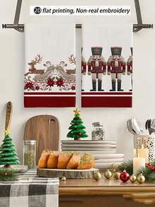 2pcs/4pcs/8pcs Christmas Tree, Christmas Cabin Pattern Kitchen Towels, Christmas Gift Box Pattern Bathroom Towels, Christmas Outdoor Party Towels, Christmas Home Decor, Christmas Kitchen Decor, Modern Style, Quick Drying, Super Soft Microfiber Material, Rectangular, 15.75IN*23.62IN/40*60CM Digital Printing Pattern, Suitable For Outdoor Party Decoration, Christmas Holiday Gifts