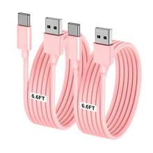 1~3pcs USB A To USB C Fast Charging Cable, Long 3FT/6FT Car Charger Type C Cable, Compatible With IPhone 17 16 15 Pro/Pro Max/Plus, Compatible With Samsung Galaxy S25 S24 S23 S22 S21 S20 S10 A55 A54 Flip Compatible With IPhone 16, 16 Pro Max, 15, 15 Plus, 15 Pro, 15 Pro Max, Compatible With Redmi, Compatible With OnePlus - Pink - View 13