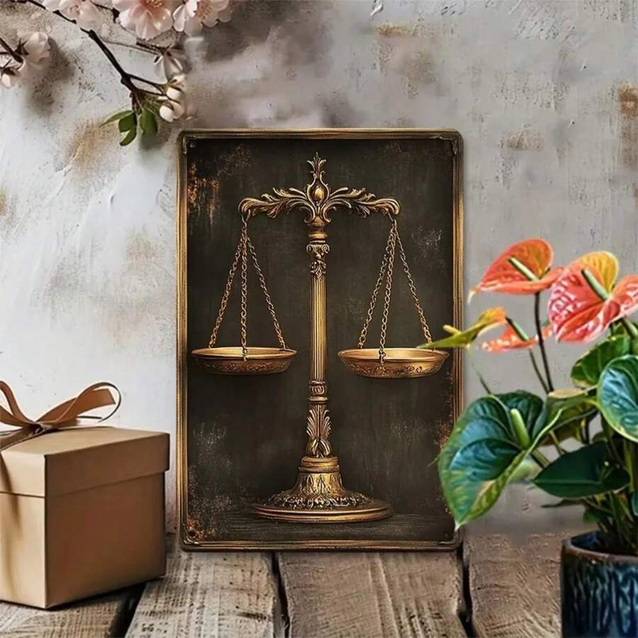 Timeless Vintage Scales Of Justice Wall Art - Elegant Holiday Gift & Classic Cafe Decor - Nhiều màu - Xem 1