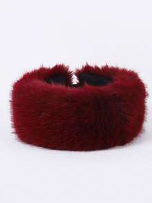 Classic New Solid Color Faux Fur Thick Fur Headband, Headwrap, Earwarmer, Headband For Autumn/Winter Fall