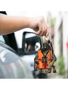 2D Acrylic Hunting Gear Car Rearview Mirror Ornament - Home, Outdoor & Theme Party Multi-Functional Decoration, Perfect Christmas Tree Decoration, Ideal Dad Gift - Multicolor - View 4