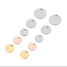 10/20pcs Round Golden Stainless Steel DIY Metal Pendant Necklace, Bracelet, Pendant Jewelry, 6-25mm Electroplated Anti-Allergic DIY Accessory