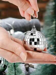 Boule de cristal de Noël, boule de plastique à effet disco, petit miroir réflecteur, pendentif miroir