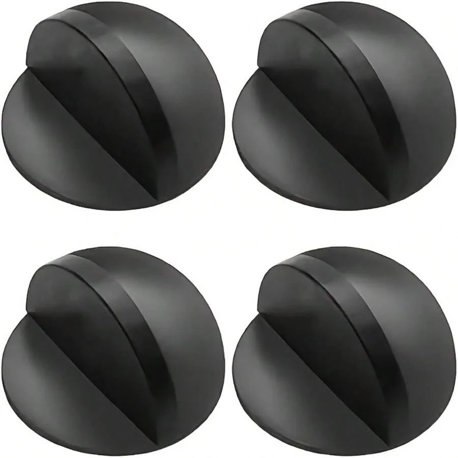 4pcs Self-Adhesive Heavy Duty Non-Slip Door Stopper, Black, Protect Wall/Door, Suitable For Hard Floors And Glass Doors - Black - View 1