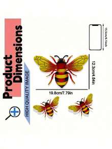 3 piezas/set Decoración de pared de metal con diseño de abeja para jardín, valla, patio o exterior, decoraciones colgantes de abejorros para exteriores