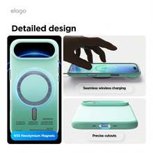 Elago Minimalist Dopamine Magnetic Liquid Silicone Case For IPhone Air, Compatible With MagSafe, Liquid Silicone Material, Protective Cover, Shockproof, Slim Phone, Fashion, Velvet - For Men, For Women, Luxury, Fashion, High Quality - Bầu trời xanh biếc - Xem 8
