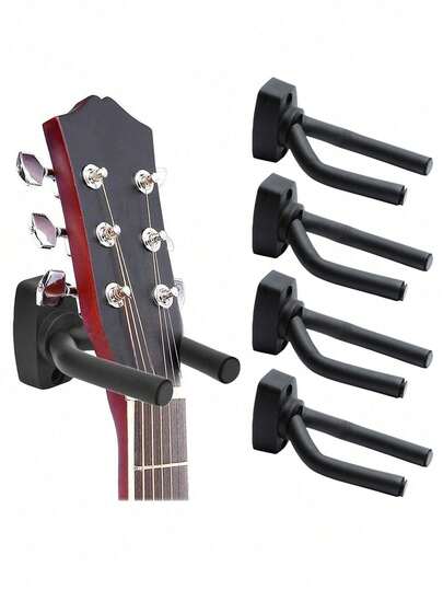 1 Stück Gitarren-Wandhalterung mit verstellbarem weichem Haken, universell für Gitarren, Ukulelen, Bässe, Erhu