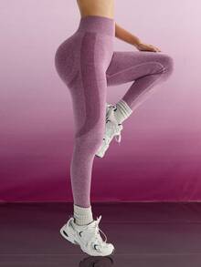 女士无缝紧身裤，适合健身、瑜伽、徒步、户外、休闲、普拉提、骑行 - 紅白色 - 查看 2