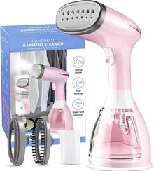 Alta potencia planchas de para ropa, (290 ml) de plancha de de gran capacidad, stand de plancha de mano para ropa, utilizado para eliminación de arrugas de tela rápida, steam brush - rosa - Ver 3