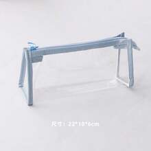 1pc PVC Transparent Triangle Pencil Case, Minimalist Back To School Student Large Capacity Zipper Storage Bag, Portable & Waterproof