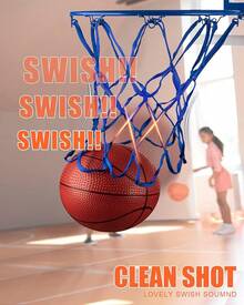 'XXXYYY Red de Baloncesto de Repuesto 8 Bucles [2 Paquetes], Color Vibrante, para Paredes de Puertas/Comedores Interiores Aro de 8''-10.25''' PLQ1 - Azul - Ver 5