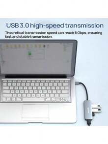 PHILIPS Stație de andocare SWR1604L/93, hub USB cu patru porturi, pentru laptopuri, unități USB, tastaturi, hard disk-uri mobile și hub-uri USB multi-port (gri spațial)