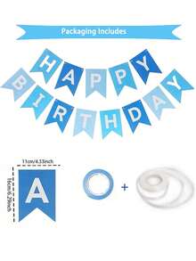 1/18/19 piezas Pancarta de Feliz Cumpleaños, Decoración de Cumpleaños Azul, 16 Globos de 12 pulgadas con 2 Cintas para Decoración de Fiesta de Cumpleaños de Niños y Niños de Cualquier Edad