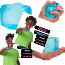 Schylling NeeDoh Nice Cube Sensory Squeeze Toy With Super Solid Squish 2.25" Cube - 藍色 - 查看 1