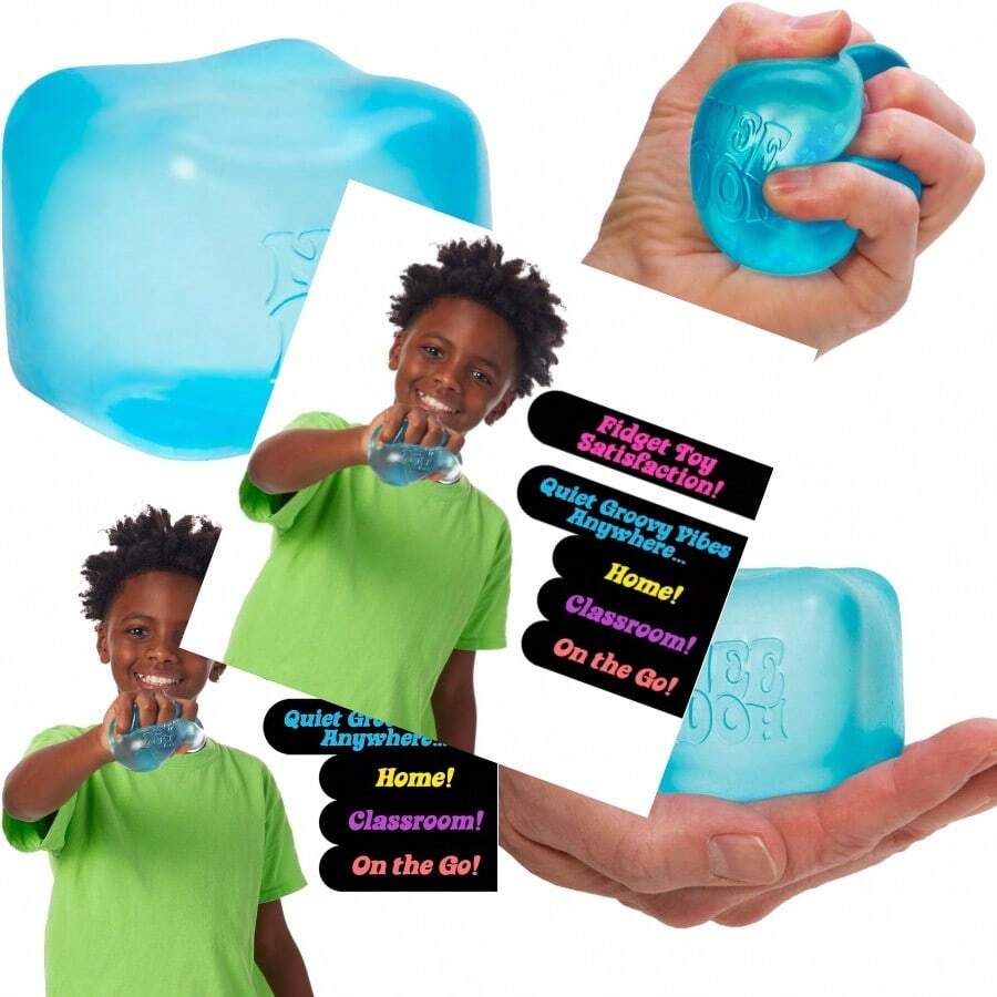 Schylling NeeDoh Nice Cube Sensory Squeeze Toy With Super Solid Squish 2.25" Cube - 藍色 - 查看 1