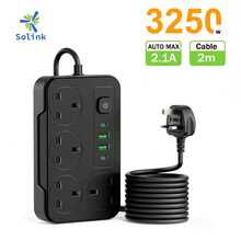 1 8-In-1 Power Board/Socket/Power Board, 1.8m Extension Power Cord, 4 AC Sockets, Maximum Power 3250W, 13A, 2 USB 2 Type-C, Suitable For Home, Office, Travel, Computer - 英規插(220-240V) - 查看 7