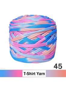 2/1 pieza Hilo de camiseta degradado, grande 300g/unidad - 2cm de ancho, hilo tejido de punto, suave y versátil para manualidades DIY, usado para ganchillo y tejido de bolsos, cojines, muñecas, mantas de almacenamiento, zapatillas, proyectos de ganchillo artesanal, disponible en múltiples colores, hilo multicolor, hilo de poliéster, hilo acrílico, hilo de ganchillo, hilo para manualidades, bolas de hilo vibrante, material de manualidades versátil, accesorios y suministros de tejido