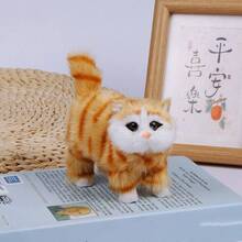 1个2026新款逼真猫咪毛绒玩偶，可爱毛绒猫咪摆件，柔软毛绒玩偶，送给男孩/女孩的完美礼物，圣诞节、生日礼物 - 可爱的毛绒挂饰 - 白色 - 查看 10