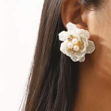 Mydear 1 件法式复古风格珍珠和水钻点缀花朵串珠项链，适合女性日常佩戴情人节、妈妈、母亲、母亲节、礼物