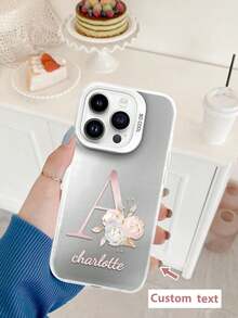 1pc Customized IMD Laser Phone Case, White TPU+PC Soft-Hard Combination, Compatible With Apple, OPPO Phones,Customized Phone Cases,Easy Comfort - White - View 5