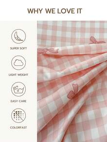 Bộ ga trải giường 3 món (1 ga trải giường + 1/2 vỏ gối, không bao gồm chăn bông), họa tiết kẻ caro đơn giản, ga trải giường mềm mại và thoải mái, phù hợp cho phòng ngủ, phòng khách. - Nhiều màu - Xem 4