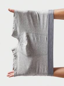 4pcs Boys' Casual Solid Color Elastic Waist Briefs, Comfortable Breathable Basic Style Shorts, Suitable For Teenagers And Students