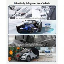 Cubierta para Auto Universal Impermeable con Cremallera, Anti - y Antipolvo - Funda de Lona con Tira Reflectante para Exterior Negro, SUV - 530x200x180CM - Negro + SUV-530x200x180CM - Ver 3