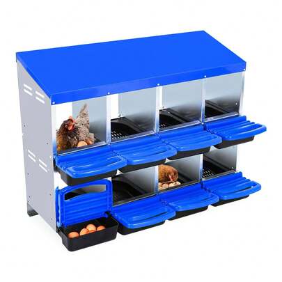 Chicken Nesting Box,Metal Roll Away Chicken Laying Box With Lid Cover To Protect Eggs,Easy Egg Collection,Cleanable For Chicken