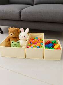 1/3pcs Beige Non-Woven Fabric Drawer Organizer Boxes – Multi-Functional Storage For Clothes, Toys, Accessories, And Desk Essentials; Ideal For Wardrobe, Shelves, Closet Organization, And Storage Set; Lightweight, Breathable, And Stackable Drawer Bins With Smooth Edges; Protects Items From Dust, Keeps Drawers Neat, Easy Access, Compatible With Various Drawer Sizes, Best For Home, Dorm, And Office Use - Beige - View 4