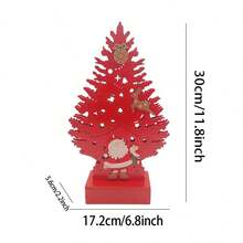 Wooden Christmas Tree Decoration Colorful Mini Tree Craft Ornament For Holiday Party Home Tabletop Decor