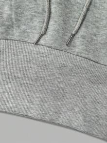 Ensemble 2 pièces femme, sweat-shirt à capuche manches longues mode décontractée avec design de découpe à la taille et pantalon de survêtement ample, gris