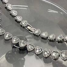 Men's Ice Diamond Necklace Hip-Hop Diamond Necklace Men's Rhinestone Bracelet Necklace - Màu Bạc Cổ - Xem 5