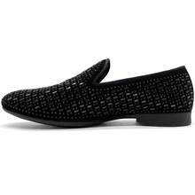 Men's Pointed Toe Rivet Dress Shoes Glitter Modern Metallic Slip On Loafers Plus Size-20256688 - Purple - View 11