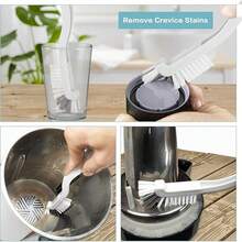 1Pc Dish Brush Bottle Bathroom Scrub Brushes Kitchen Cleaning Brush Right Angle Kitchen Brush Sink Household Pot Pan Edge Corners Tile Lines Brush With Stiff Bristles - 白色 - 查看 3