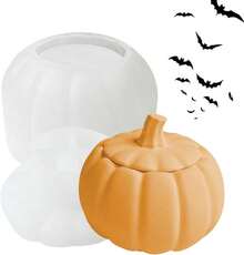 Molde Del Portavoz De Calabaza - Molde De Fundición De Silicona De 10 Con Tapa |   Molde De Frasco De Resina De Halloween De Alimenticio |   Molde De Silicona De Frasco De Velas Para Joyas De - 1 - Ver 2