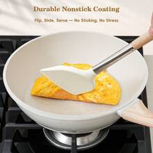 12 Pcs Nonstick Cookware Set - Induction Compatible Granite Coated Pots & Pans Kit With Frying Pans, Saucepans,Durable Aluminum Kitchen Set,Kitchen Essentials - trắng - Xem 4