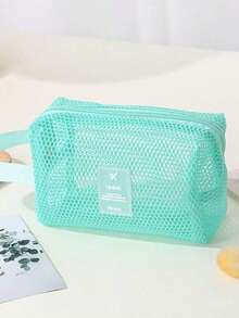 Lightweight Mesh Cosmetic Bag, Large Capacity Elegant Toiletry Bag, Portable Multi-Function Storage Pouch, Multi-Purpose Travel Toiletry Bag - Multicolor - View 4