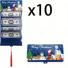 10 حقيبة نقود وحاملات بطاقات هدايا عيد الميلاد - تصميم عيد الميلاد بصورة سانتا كلوز مع رسومات الثلوج والأشجار وعبارة "عيد ميلاد سعيد" - لوازم هدايا ورقية باللون الأحمر والأخضر والأزرق للنقود والبطاقات - مثالية لعيد الميلاد والأعياد والشكر وأكياس هدايا عيد الميلاد والتصميم الاحتفالي والرسومات الزخرفية وحفلات التفضيل وأنماط الثلوج ومنظمي الأحداث وديكورات عيد الميلاد وملابس عيد الميلاد وهدايا عيد الميلاد وديكور عيد الميلاد - متعدد الألوان - مشاهدة 11