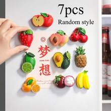 5pcs/7pcs/10pcs Refrigerator Magnets Cute 3D Realistic Fruit Magnets (Avocado, Banana, Lemon), Home Decor, Scene Decoration, Holiday Gift, Fridge Magnets, Kitchen Decor Magnets, Great Gift, Fridge Beautification - Multicolor - View 14