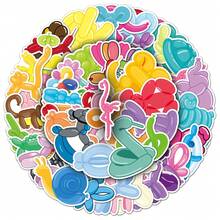 50pcs Cute Balloon Graffiti Stickers, Creative Personalized Stickers For Tablet, Diary Decoration Wall Decor Room Decor Wall Stickers Wall Sticker Home Decor