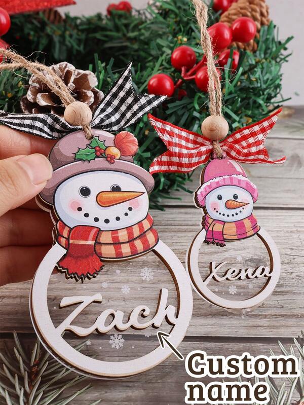 Decoraciones navideñas personalizadas con nombre, adornos de árbol de Navidad personalizados, adornos navideños personalizables, regalos navideños personalizables, colgante de muñeco de nieve de doble capa, adornos DIY, Navidad, decoraciones de fiesta, decoración de sala de estar, encantos de bolso, exterior, jardín, decoración de habitación, niño, niña, mamá, familia, multifuncional, duradero, ornamental, reutilizable, exquisito, elegante, de alta calidad, colorido, moderno, personalizado, único, regalos ideales para él, regalos ideales para ella, novio, papá, novia, mamá, familia, amigos, salón de té, hogar, jardín, oficina, para aniversarios, para el Día de San Valentín, para el Día de la Madre, para cumpleaños, para el Día del Padre, para graduación, para bodas, para inauguración de la casa, suministros de decoración del hogar personalizados
