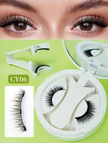 1 Pair/Set CC Curly Magnetic False Eyelashes Kit With Professional Eyelash Curler, Reusable, No Glue Needed, Ideal For Lazy People, Natural Cartoon Lash Applicator Mixed Design, 3D Volume False Eyelash Strips For Eye Lifting, Suitable For Daily Wear, Work, Study, Travel, Party, Women's Gift, Women's Christmas Gift - màu đen - Xem 13