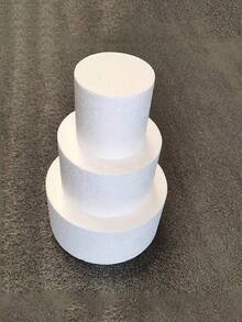 1pc Round White Foam Cake Model, Suitable For Decoration And Making, Baking Display, Wedding Cake Design, Birthday Cake, Christmas Party Cake Or Dried Flower Decor, Valentine's Day, Easter And Other Holiday Party Cake Decoration