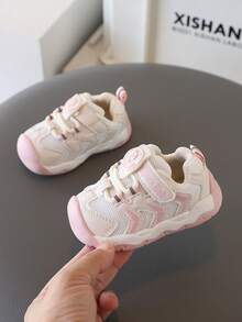 1 Đôi Giày Tập Đi Cho Bé, Giày Thể Thao Đế Mềm Chống Trượt Thoáng Khí Thời Trang Thu Đông Cho Bé Trai Bé Gái - Hồng - Xem 3