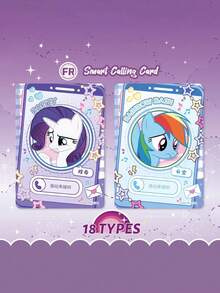 Hasbro 收藏卡 - 友谊永恒系列 - 生日惊喜礼物、节日礼物、粉丝礼物，包含 Pinkie Pie、Twilight Sparkle、Fluttershy、Rainbow Dash、Rarity、Applejack | 一套，随机发货，7.40 英寸