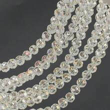 1 pieza de cuentas de vidrio redondas facetadas de 8 mm con agujero medio, de unicolor transparente y colorido con acabado electrochapado AB, para hacer pulseras, collares, cadenas de teléfono, llaveros, colgantes de coche y otros accesorios DIY - Bola de flores de 8 mm - Ver 32