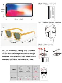 1副男女通用复古圆形镜框高品质个性化简约时尚装饰眼镜